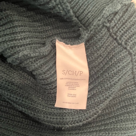 CAbi Cotton Cowl Neck Ruched Pullover Sweater Green S - Picture 11 of 11